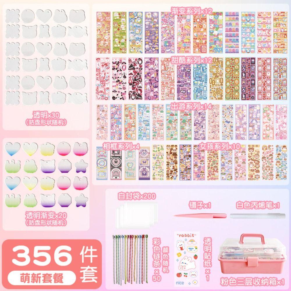 Lanfy Guka Stiker Set Hadiah DIY Kartu Mainan Anak Paster Perlengkapan Sekolah Bahan Akun Manual Guka Happy Bucket