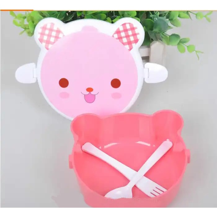 Kotak Bekal Tempat Makan Bento Anak Motif Kepala Hewan Lucu Suvenir Ultah