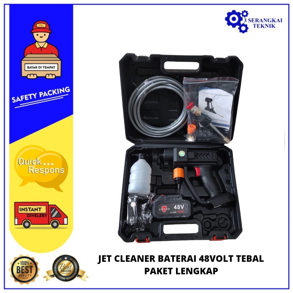 [BateraiTebal] Jet Cleaner Baterai 48V Tekanan Tinggi Alat Cuci Motor Mobil AC Steam  Mini Portable Termurah