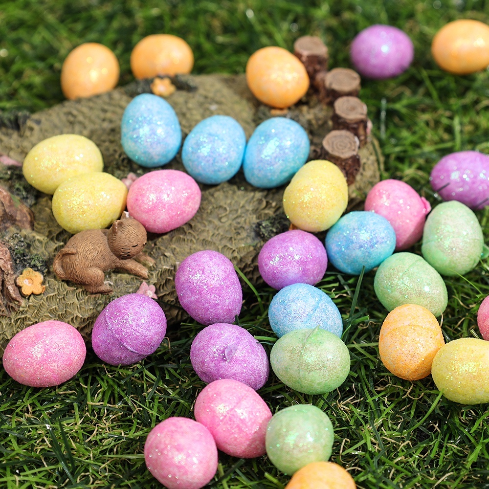 80 Pcs Bentuk Telur Paskah Selamat Paskah Dekorasi Dicat Burung Merpati Telur DIY Kerajinan Anak Hadiah Mendukung Dekorasi Rumah Pesta Paskah