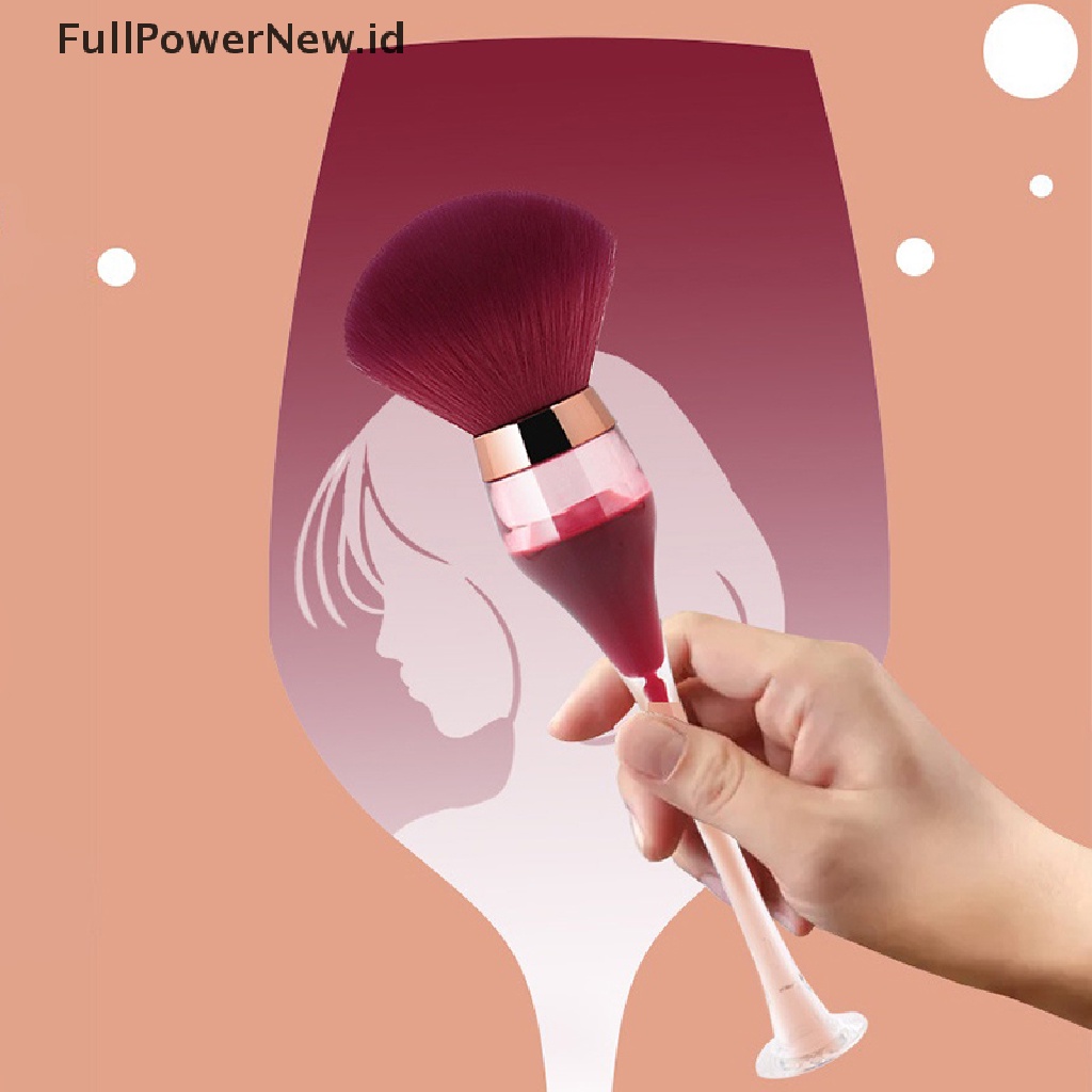 Power 1PC Gelas Wine Bentuk Mineral Powder Brush Makeup Lembut Berbulu Foundation Brush ID