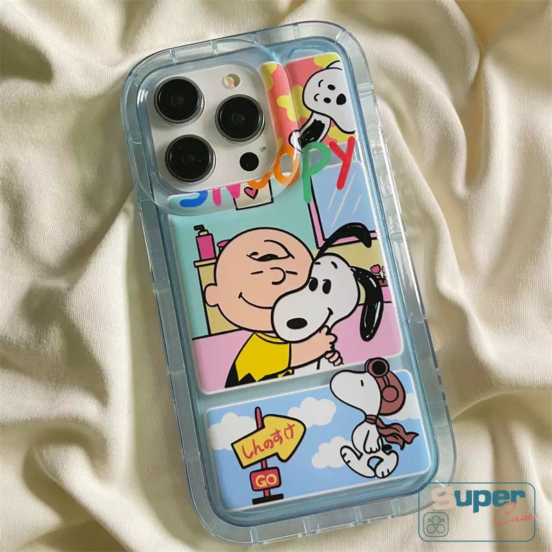 Kartun Snoppy Case Untuk Redmi10 12C 9 10C 9A 9C NFC 10A 9T A1 10 Note8 Redmi Note9 11 10s 11s 10 POCO F4 Lucu Charlie Brown Shockproof Airbag Pasangan Anti Jatuh Lembut Tpu Cover