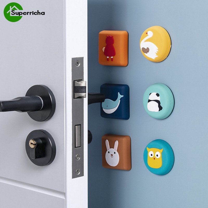 Hot Sale/Silicone Self Adhesive Cartoon Door Stopper/Silikon Pelindung Dinding Pad/Pegangan Pintu Bumper Penyangga Pengaman/Peredam Crash Pad/Stopper Pintu Kartun