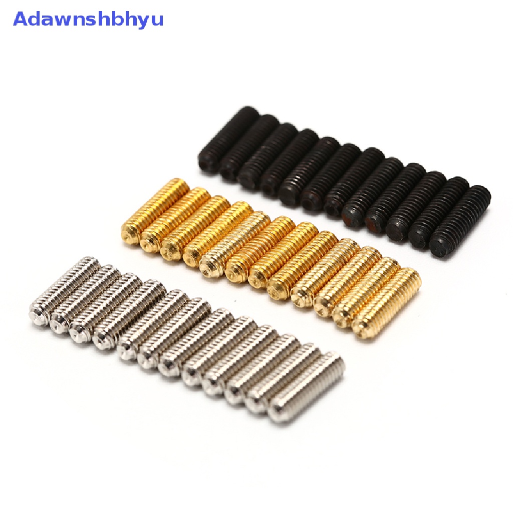 Adhyu 12PCS Pelana Jembatan Gitar Bass Elektrik Hexagon Screw Tremolo Bridge Hex Screw ID