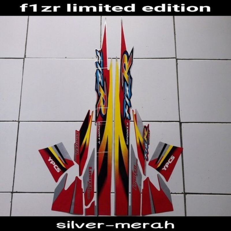 Striping sticker lis body yamaha f1zr fizr fiz r 1999 2000 limited edition merah silver Stiker motor