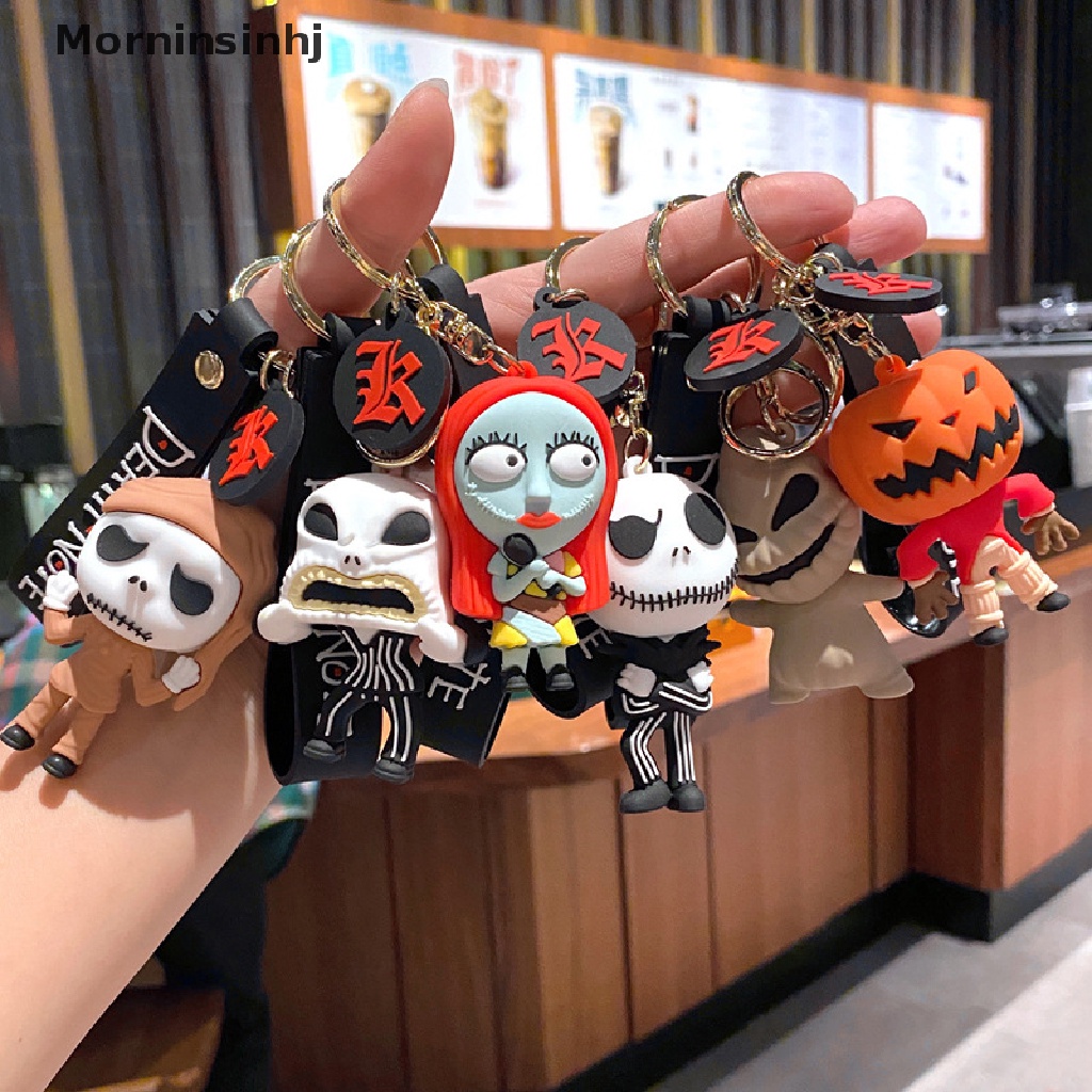 Mornin Natal Halloween The Nightmare Before Christmas Keychain Gantungan Kunci Mobil Liontin Hantu Hadiah Rumit Hiasan Tas Dekorasi id