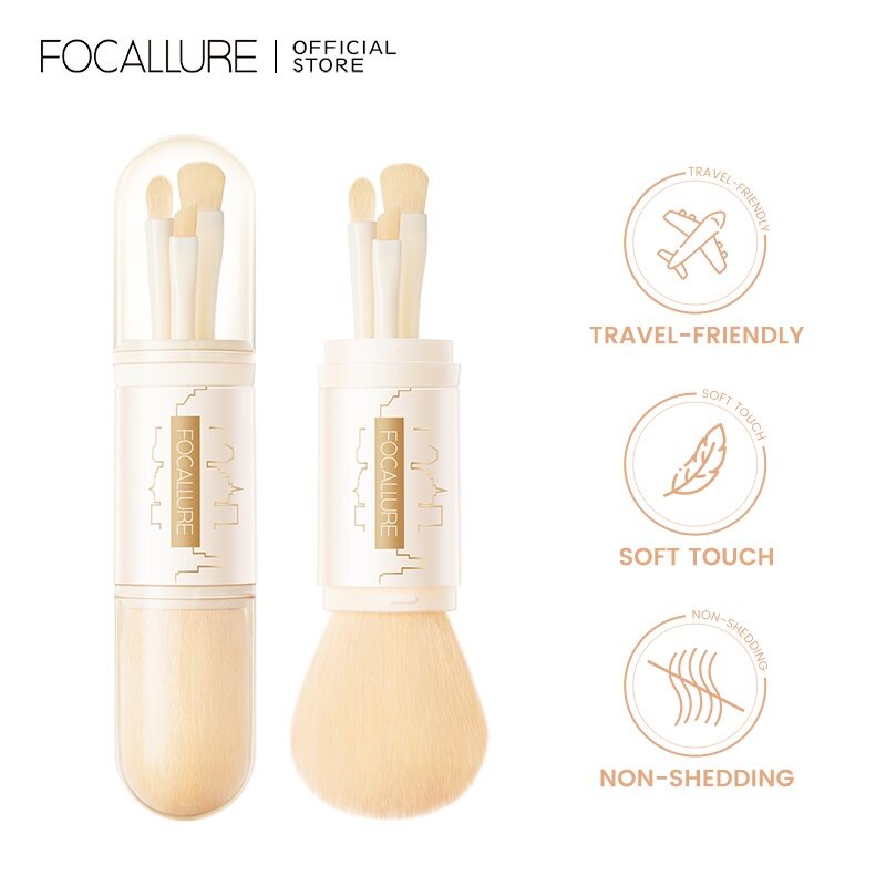 (READY &amp; ORI) FOCALLURE 4 In 1 Makeup Brush Set FA T02