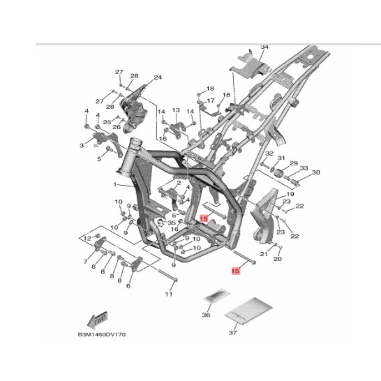 baut gantungan mesin new r15 vva v3 mt15 xsr vixion r wr 155 ori ygp 90105-10886