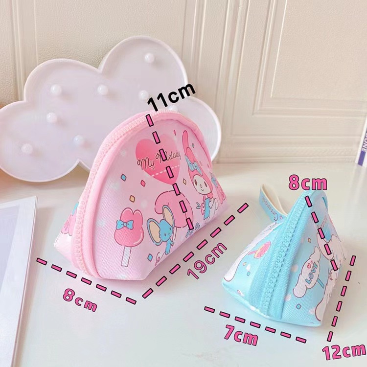 (2 PCS) POUCH SERBAGUNA SANRIO/ DOMPET KOSMETIK TEMPAT PENSIL KOIN SERBAGUNA CINAMOROLL KUROMI MELODY HELLOKITTY
