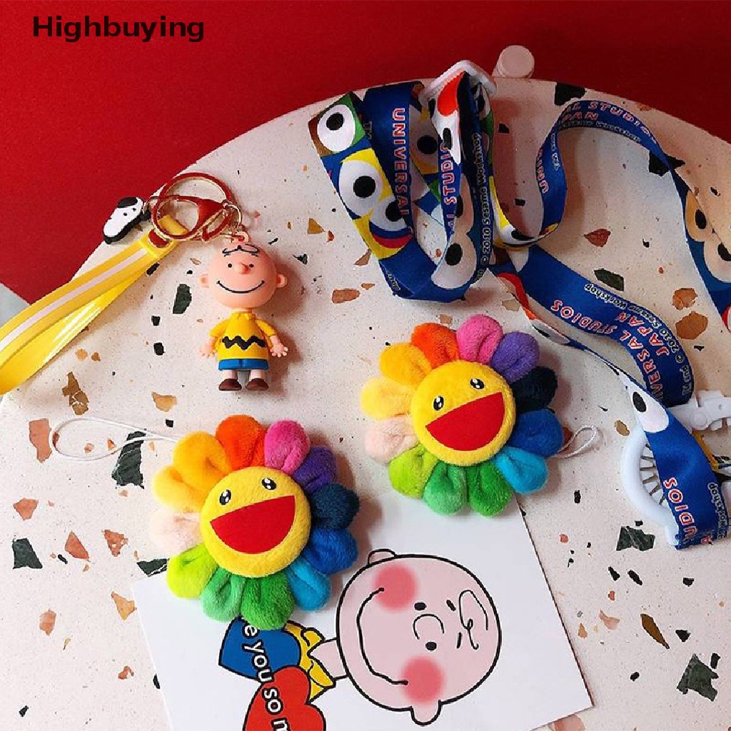 Hbid Plush Keychains Sun Flower Car Key Chain Brooch Pin Sunflower Keychain Bag Pendant Mobile Phone Strap Keyring Glory