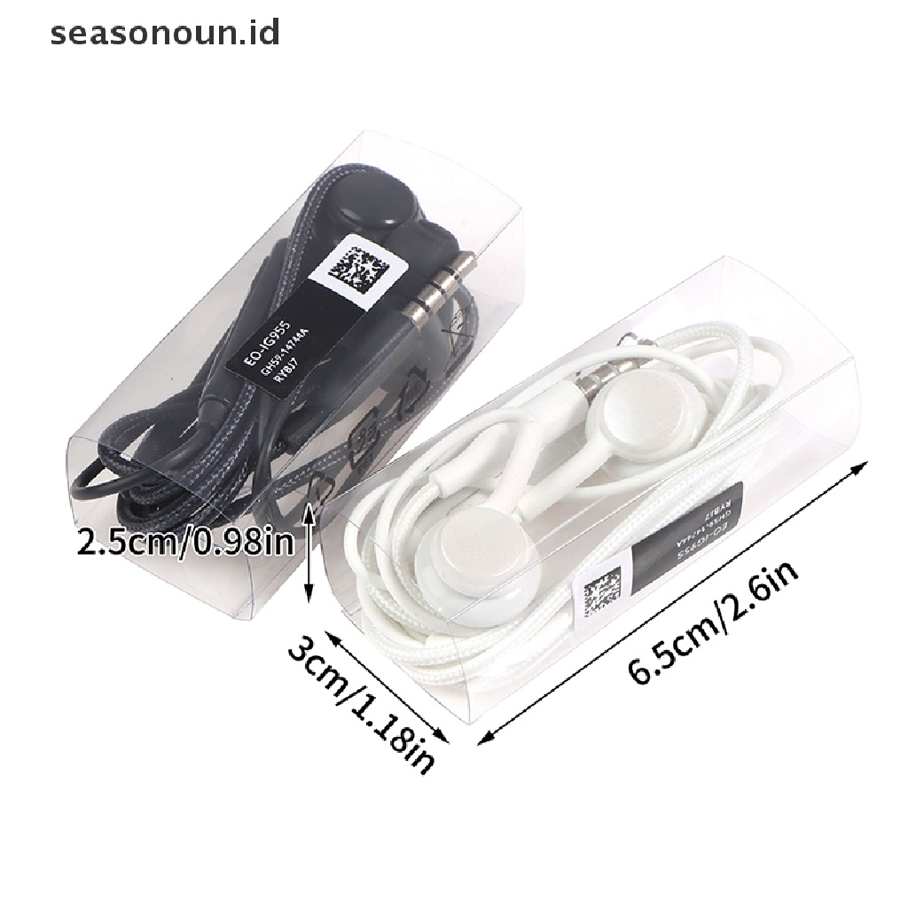Seasonoun Wired Earbuds Headphone In-Ear Handsfree Earphone w/Mic Untuk Samsung S8/S8plus.
