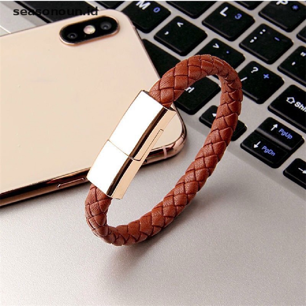 Seasonoun Kabel data usb Creative Bracelet Fast Charging Apple Cocok Untuk vivo Couple Huawei OPPO Android type-c.