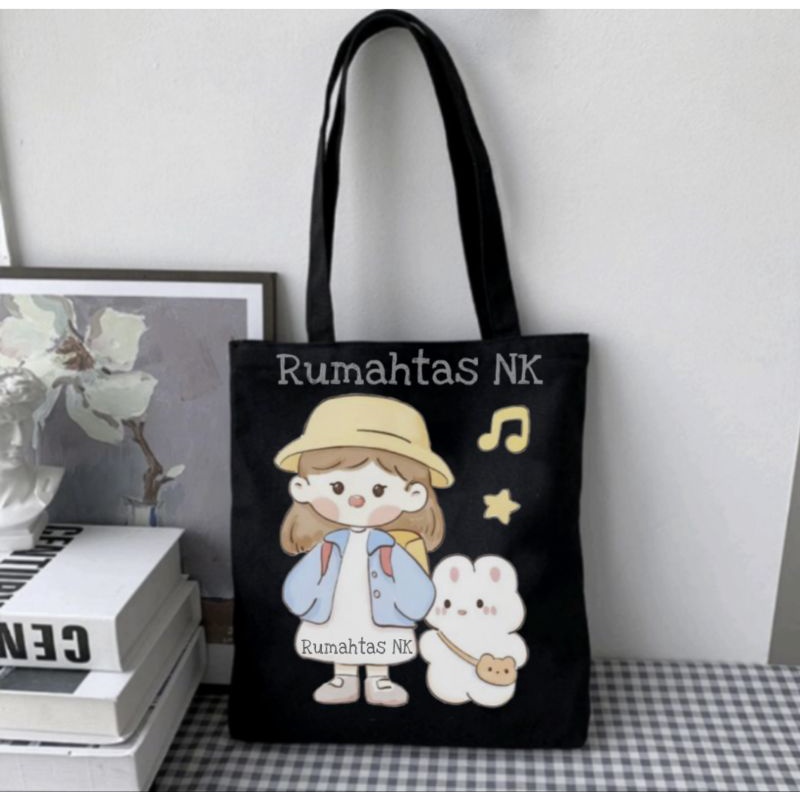 Tote bag remaja wanita keren Tas Sekolah girls Tas Belanja 37 x 31