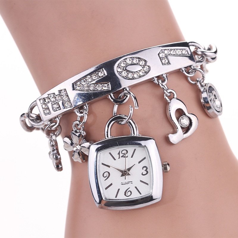 JAM TANGAN WANITA PESTA ELEGANT MODEL GELANG RANTAI STAINLESS SILVER IMPORT MOJICA JAM122S3 MEWAH CEWEK REMAJA KEKINIAN KOREA BRANDED MURAH PREMIUM ORIGINAL