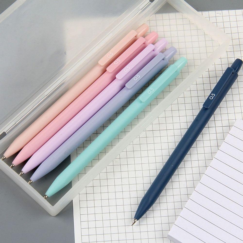 Nanas 6PCS /Set Alat Tulis Pensil Mekanik 0.5mm /0.7mm Alat Tulis Kreatif Warna Morandi