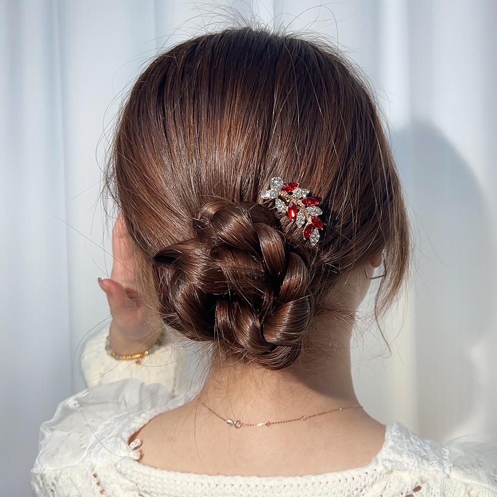 [HOT Sale] Anak Sisir Aksesoris Rambut Gadis Untuk Pengantin Pernikahan Daun Rambut Sisi Wanita Ladies Anak Bayi Kristal Rambut Klip Fashion Mutiara Berlian Imitasi Alloy Hiasan Kepala Bridesmaid