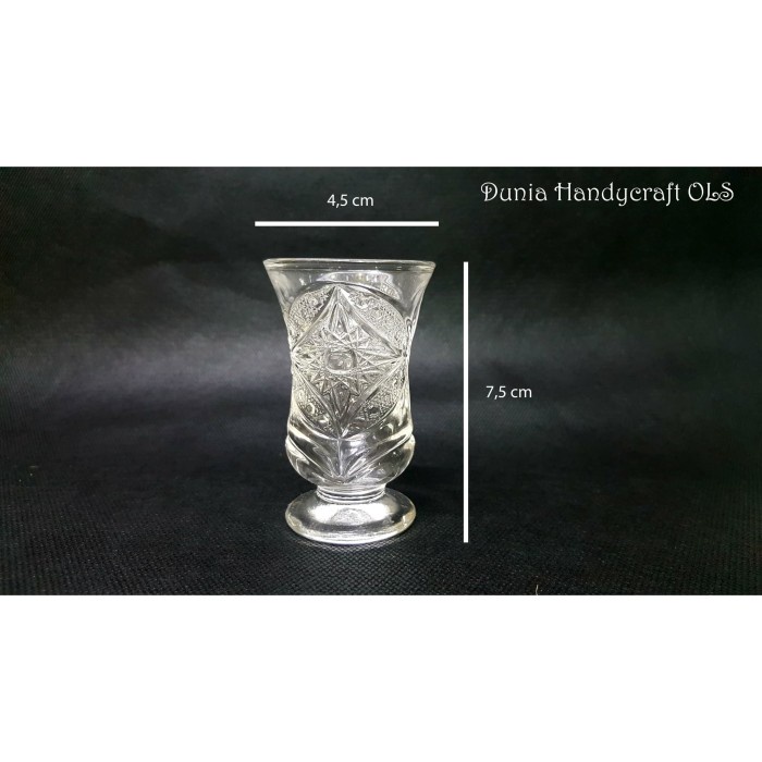 SLOKI PUSPA gelas mini Kaca Cantik Elegan Pajangan mewah harga murah