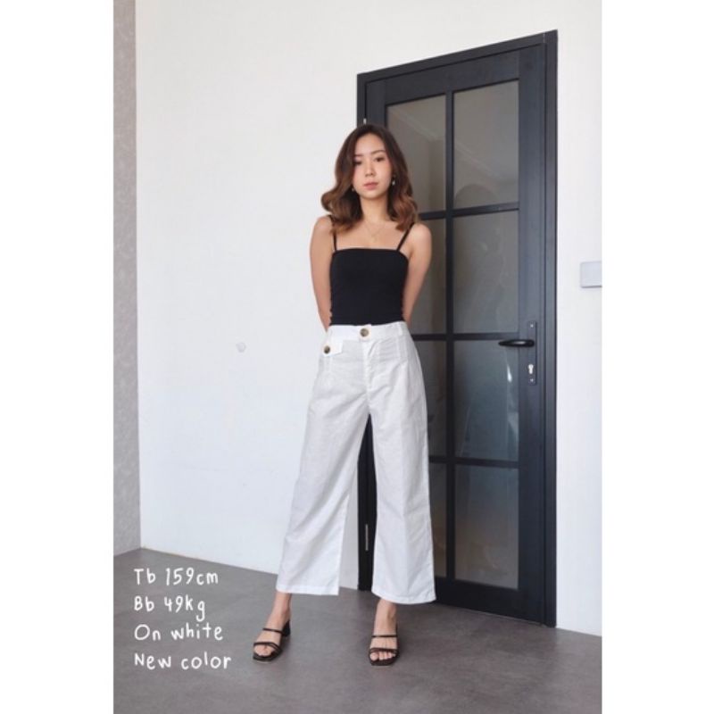 NEW OLIVIA PANTS // SEOUL Highwaist Kulot Celana Wanita Linen Premium Pants terbaru kekinian