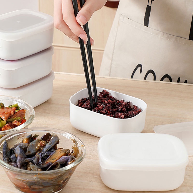 Plastik Bening Portabel Makan Penurun Lemak Gandum Kasar Kotak Pembagian Beras Microwave Oven Heatable Lunch Box Dapur Fresh-keeping Box Kulkas Fresh Food Container