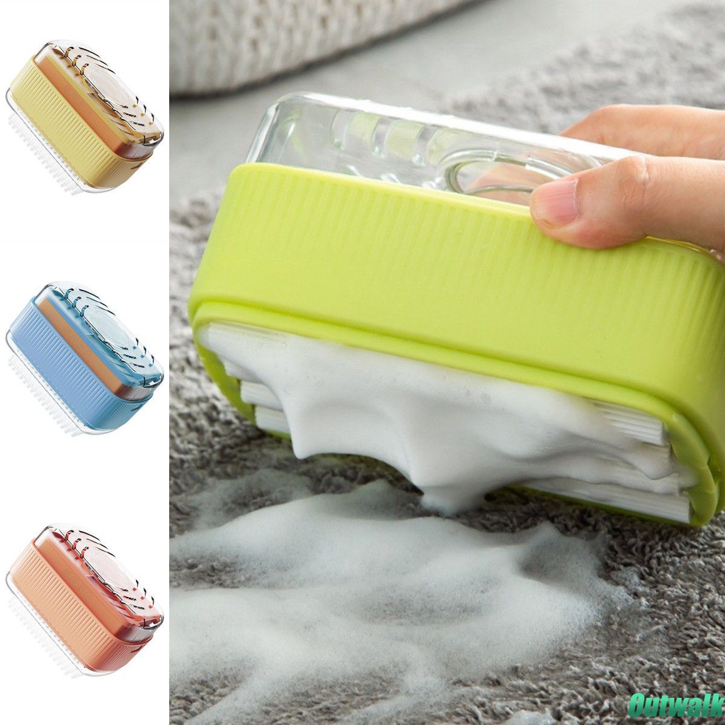 ღ Portable Sabun Kotak Sabun Berkilau Kotak Tangan-Gratis Roller Sabun Kotak Laundry Sikat Drain Sabun Tempat Multifungsi kamar Mandi Penyimpanan Drain Kotak