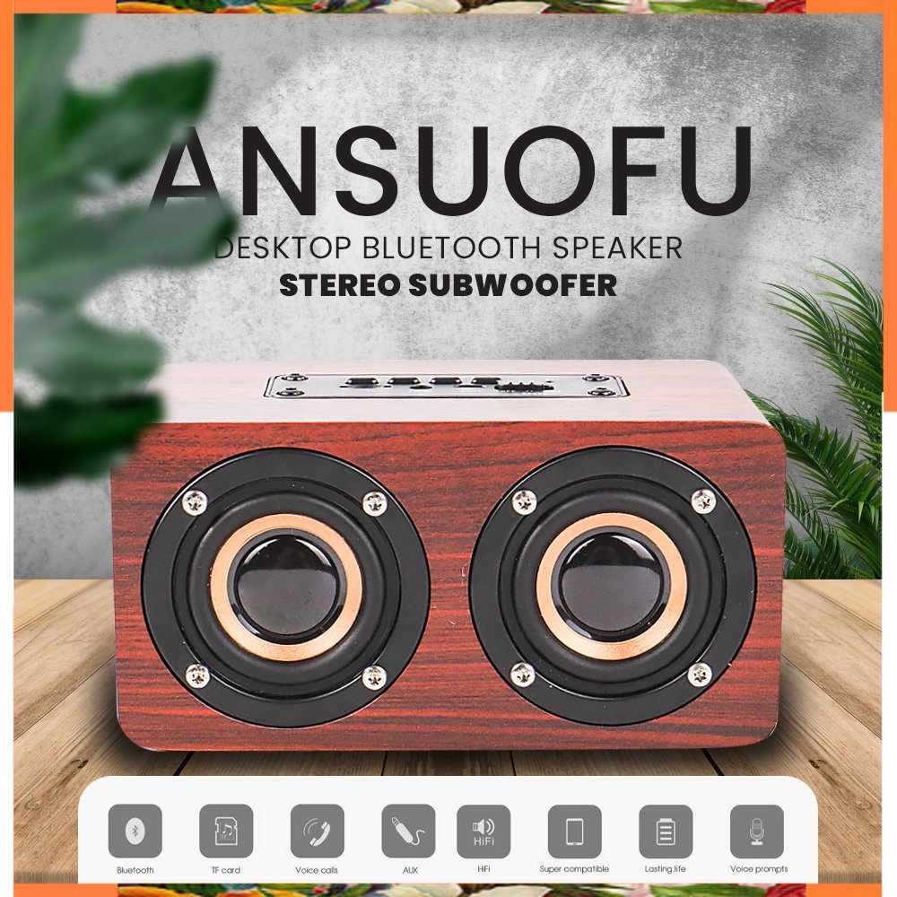 PROMO PROMO COD + ANSUOFU Desktop Bluetooth Speaker Stereo Subwoofer - W5 - Red PROMO PROMO COD +