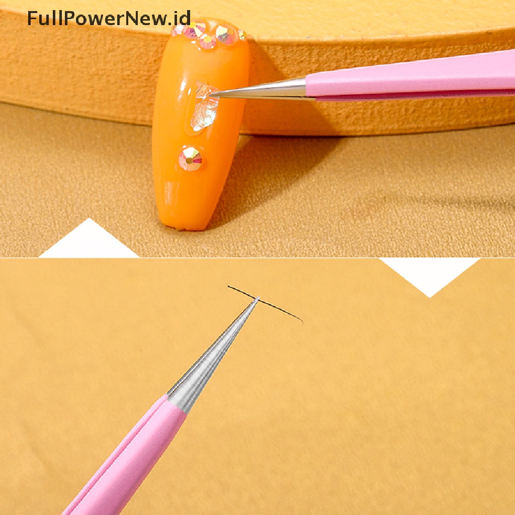 Power Pinset Kuku 3D Rhinestones Picker Nail Art Tools Dengan Kepala Penekan Silikon ID