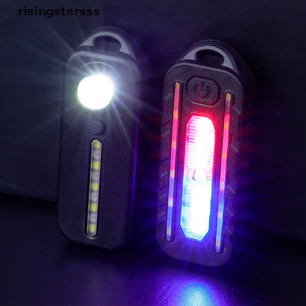 Rsid Span-new LED Merah Biru Bahu Police Light Dengan Klip USB Charging Kedip Peringatan Safety Senter Torch Sepeda Warn Light Jelly