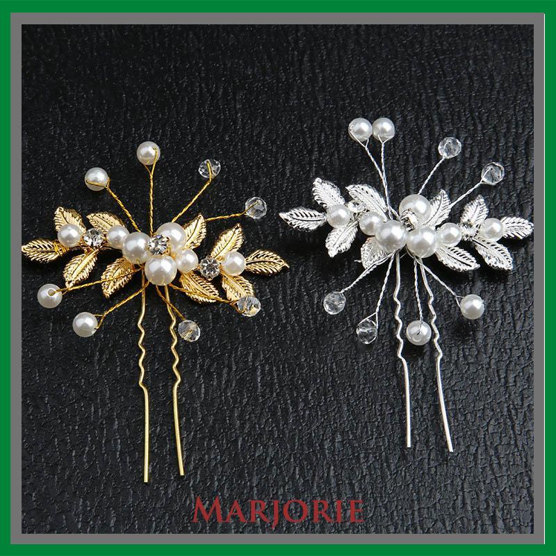 Hairpin Tusuk Konde Hairpiece Hiasan Sanggul Rambut Aksesoris Pengantin Bridal Wedding-MJD