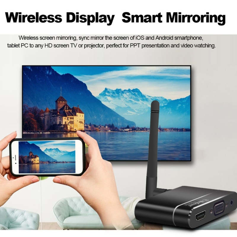 Zzz X6W Wireless Home Car Airplay- VGA+RCA AV Adapter Stik TV