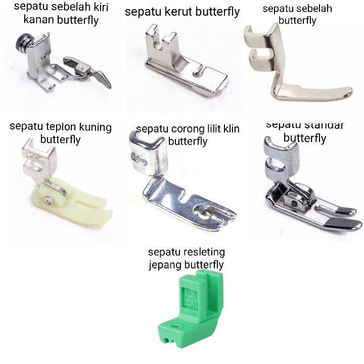 paket sepatu mesin jahit hitam portable butterfly singer dll  - isi  7 jenis  - Alat jahit - kebutuh