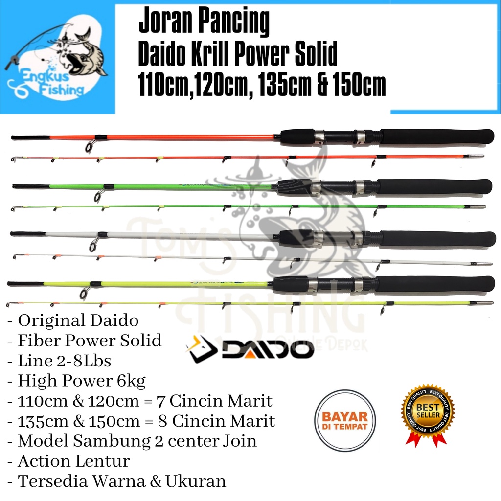 Joran Pancing Daido Krill 110cm - 150cm (2-8lbs) Ultra Light Fiber Solid - Engkus Fishing