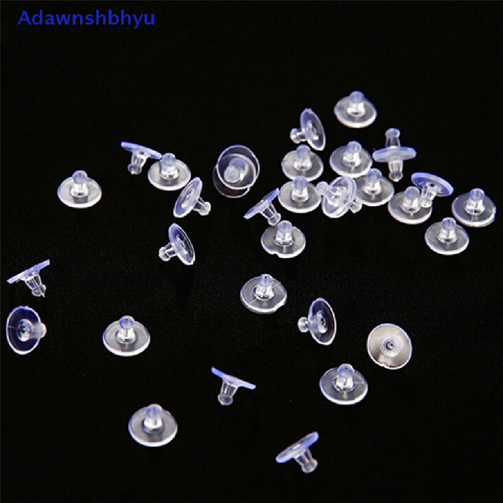 Adhyu 50PCS Heavy Duty Rubber Earring Backs Sleeves Holders Stoppers Soft Nut Silicone ID