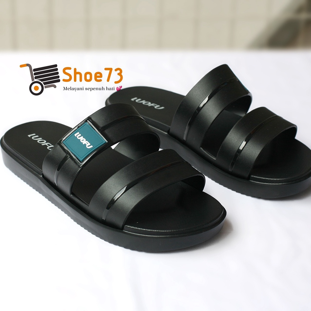 LUOFU E 6208 - SH6W SIZE 40-44 ORIGINAL l Sandal Selop ban 2 jelly pria l Sendal kokop cowok impor