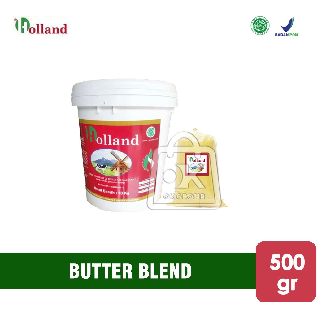 

De Holland Red Butter Blend / Unsalted Blend Butter Margarin (500 gr)