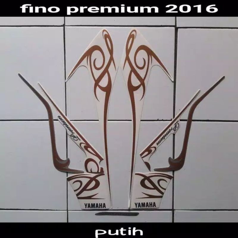 Striping sticker lis body yamaha fino premium 125 thn 2016 2017 putih / Stiker motor