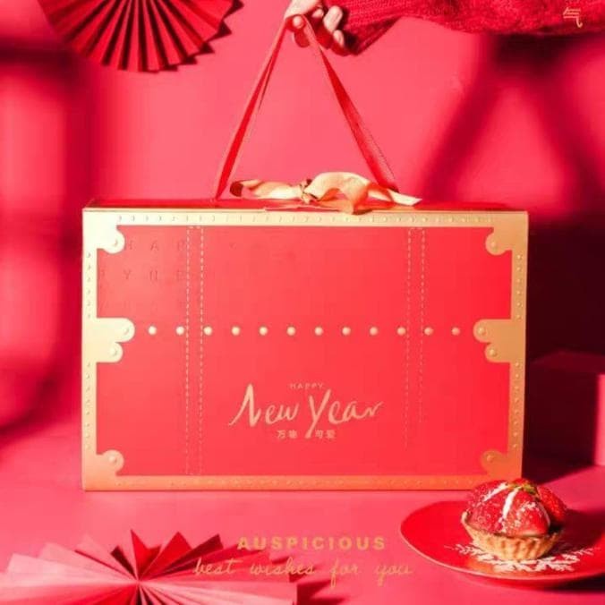 

⭐BISA COD⭐ kotak souvenir imlek merah elite box imlek premium isi 6