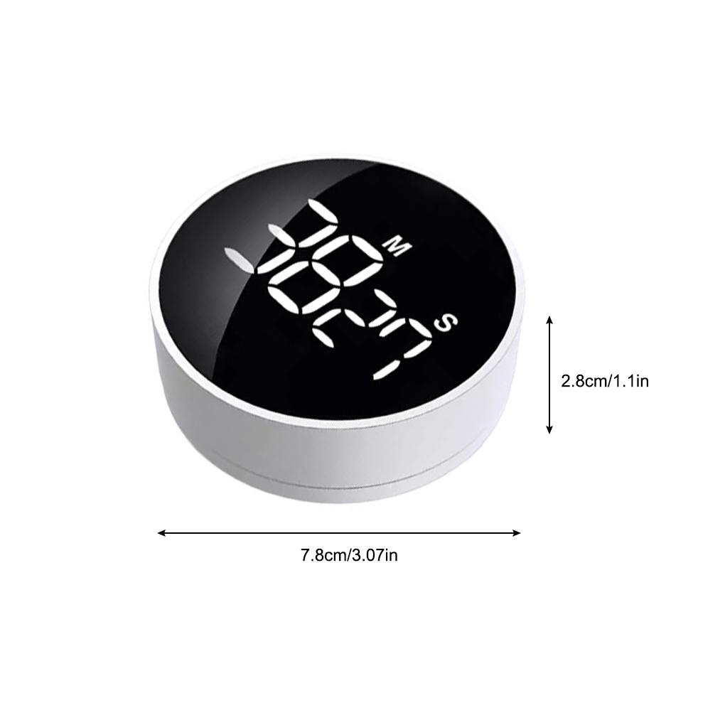 Rotary Kitchen Timer LED Layar Penuh Digital Belajar Belajar Stopwatch Portable Manual Running Olahraga Alarm Pengingat Waktu