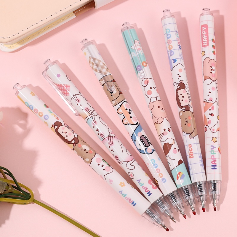 1 Pc Kawaii Lucu Press Pen Kartun Kucing 0.5 mm Hitam Tinta Gel Pulpen Siswa Menulis Alat Tulis Kantor Perlengkapan Sekolah