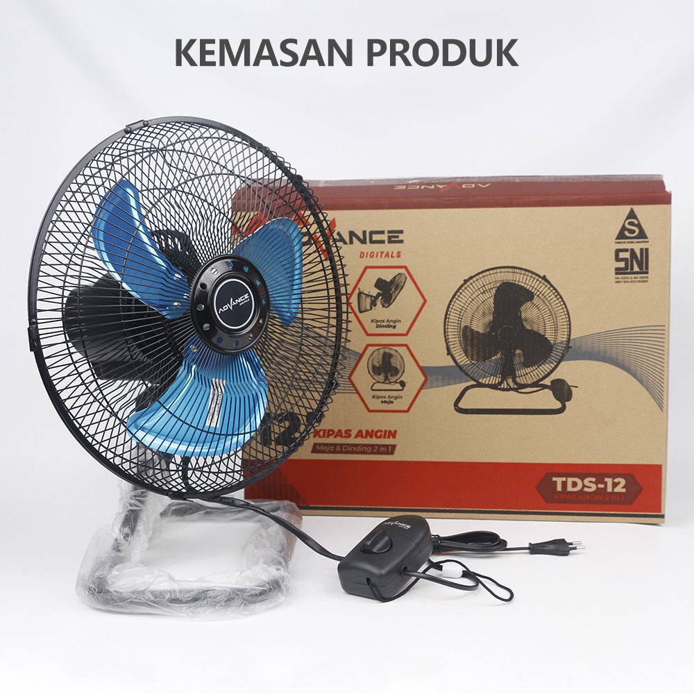 Advance 12&quot; inch Kipas Angin 2in1 Dinding Vertikal，Stok tersedia, kualitas terjamin.