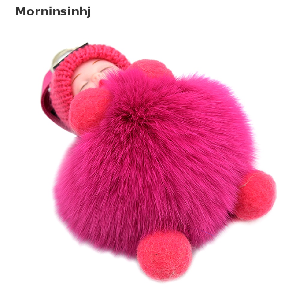 Mornin Pompom Tidur Gantungan Kunci Bayi Lucu Berbulu Plush Doll Keychains id