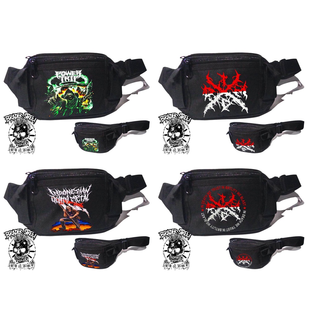 cod tas tas pinggang Indonesia dead metal waistbag dead metal,tas pinggang band metal,tas selempang 