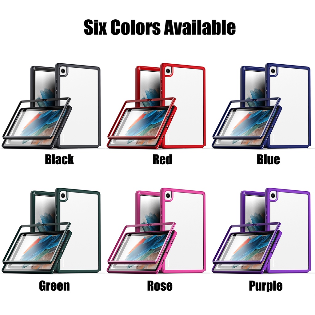 Untuk iPad 10.2 2021 2020 2019 9th 8th 7th Gen Pro 10.5 6 5 9.7 2017 2018 Air3 2 1 Fashion Shockproof Tablet Case Full Body360° Protection Casing 2in1 Bingkai Lepas Tutup Bening