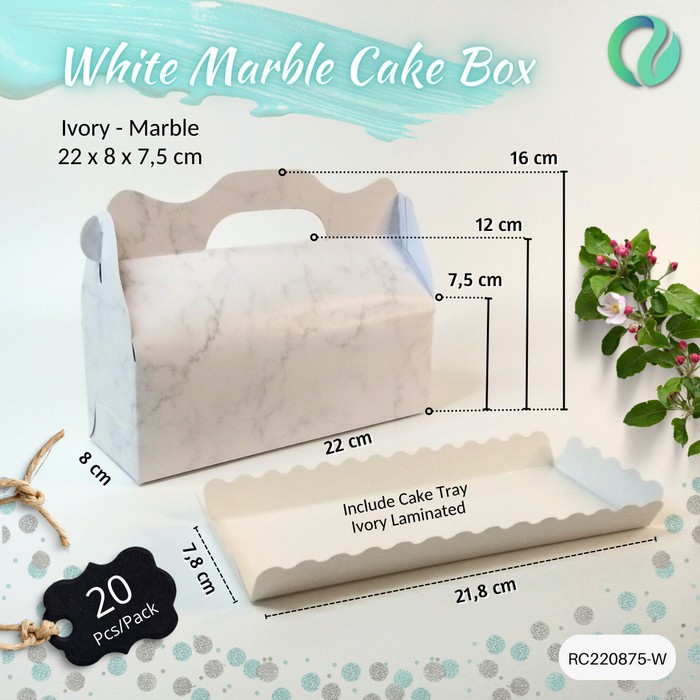 

⭐BISA COD⭐ Kraft Paper Box Multipurpose Roll Cake White Marble 20 PCS