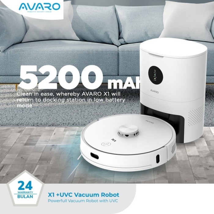 AVARO Smart Robot Vacuum Cleaner X1 - UVC Light (Sapu Pel Lantai Otomatis)