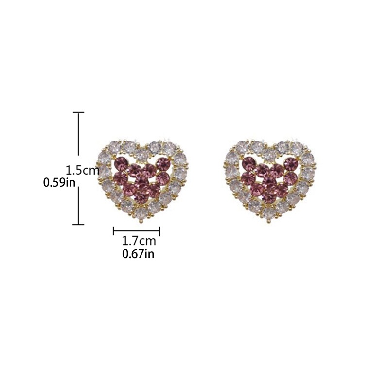 Anting Tusuk Hati Kristal Untuk Wanita925 Sterling Silver Needle Ear Bar Hypoallergenic Jewelry