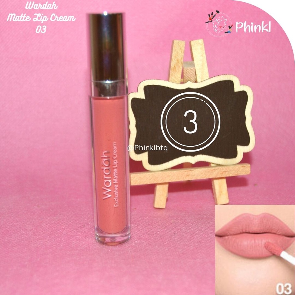 `ღ´ PHINKL `ღ´ ᘺᗩᖇᕲᗩᕼ Wardah exclusive lip cream original matte no tranfrproff