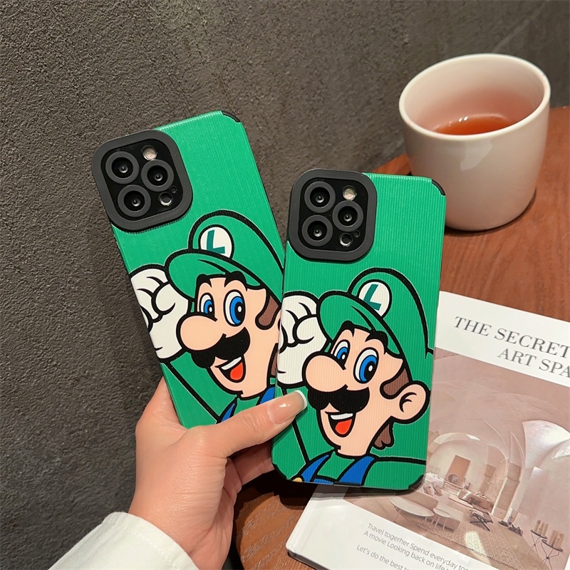 IPHONE Mario patch Murid Kartun Malan Cocok Untuk Capita Iphone11 12 13 14 Pro MAX X XS X MAX Paket Lengkap shockproof mobile Case Cover