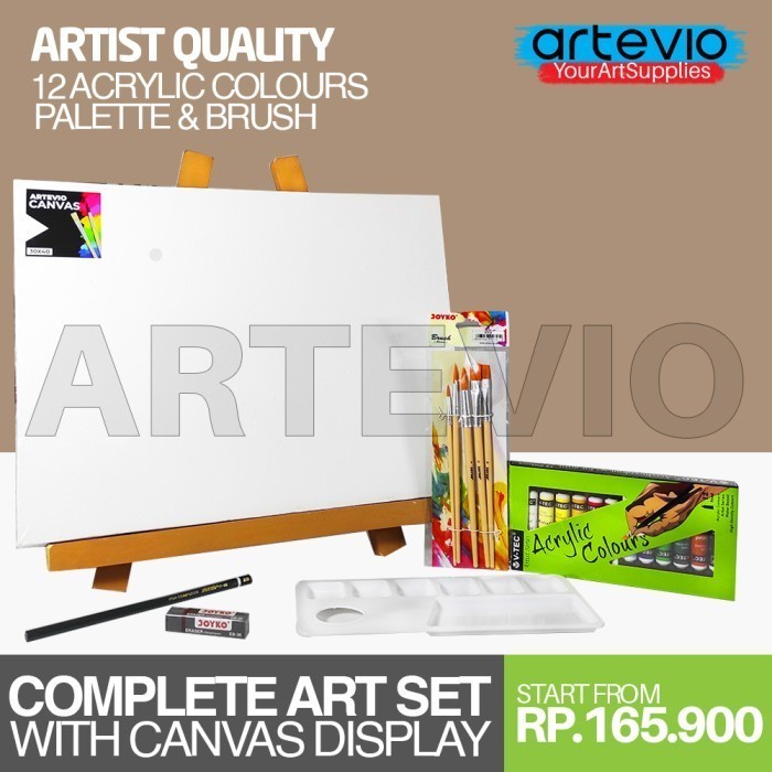 

DISKON WARNA/ Paket Lukis Besar / Kanvas Lukis Cat Acrylic Palet Dan Kuas Lukis - BROWN EASEL, 30 X 20