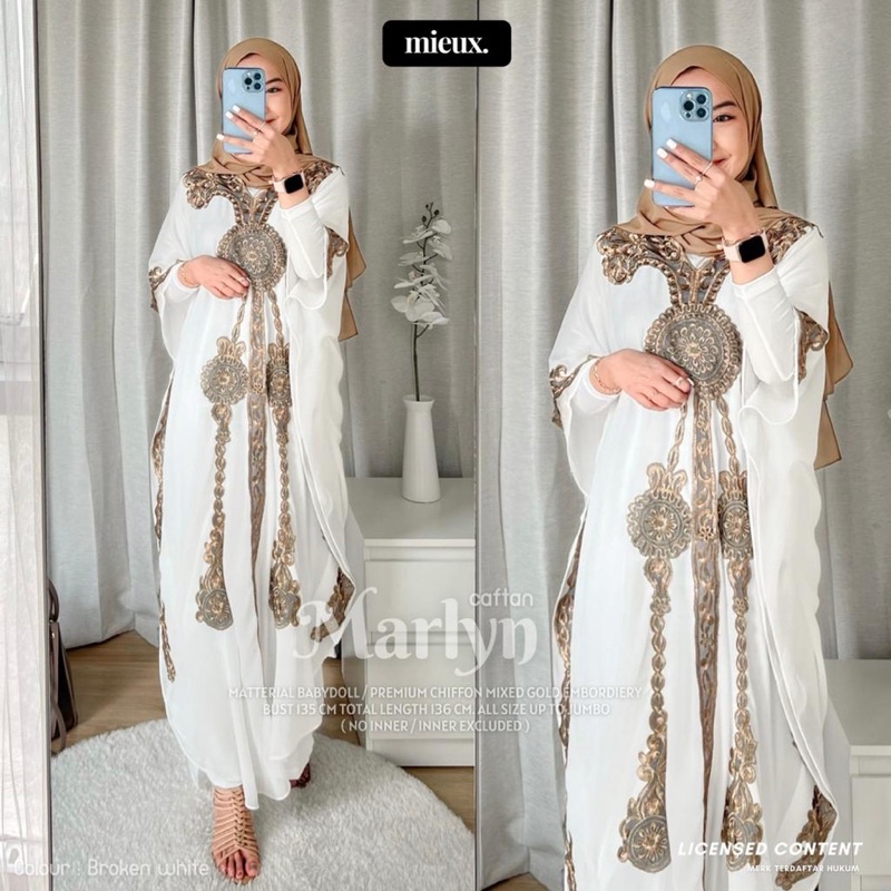 KAFTAN MARLYN Kaftan Bordir Mewah Original By Mieux
