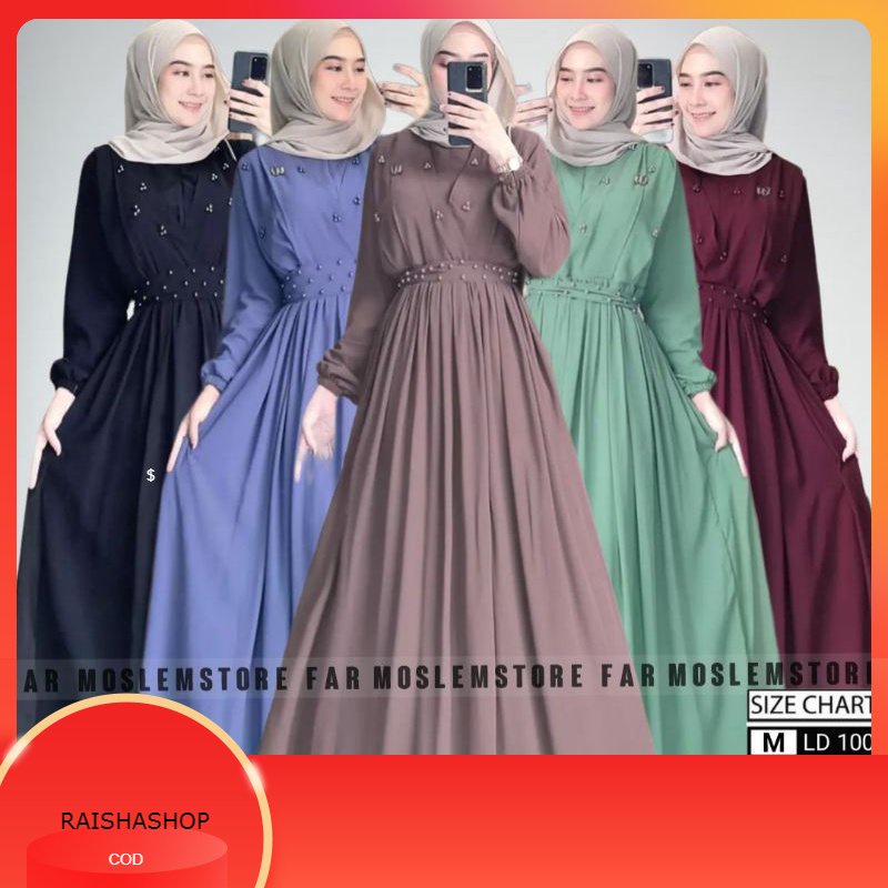 ASHANA DRESS APLIKASI MUTIARA GAMIS CERUTY ARMANY/GAUDY MAXY DRESS MUSLIM KEKINIAN BY UWAIS/GAMIS MU